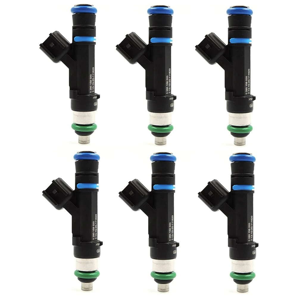 

6PCS Fuel Injector Nozzle 53032701AA 0280158020 for Liberty for 3.7L, Black