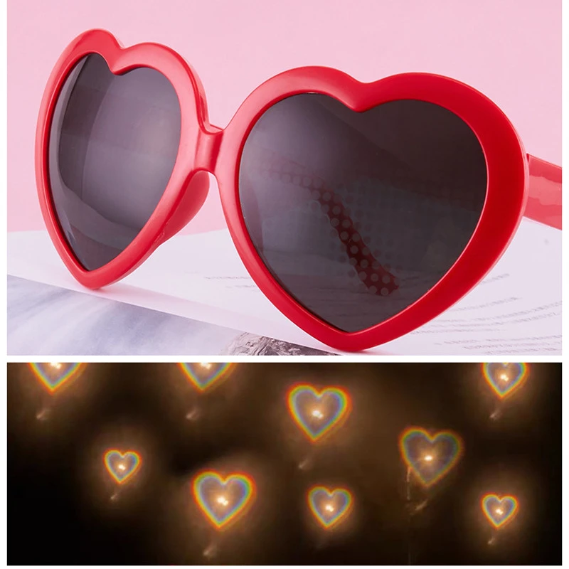 

Женские солнцезащитные очки с дифракцией в форме сердца