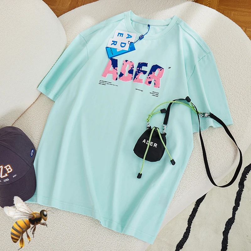 

Colorful Tie Dye Embroidery ADER Logo Adererror Short Sleeve Men Women T-Shirt