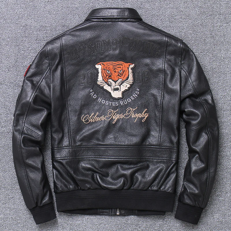 

Male Large Size Genuine Leather Brand Designer Autumn Spring Coat Top Quality Vintage Luxury Jacket