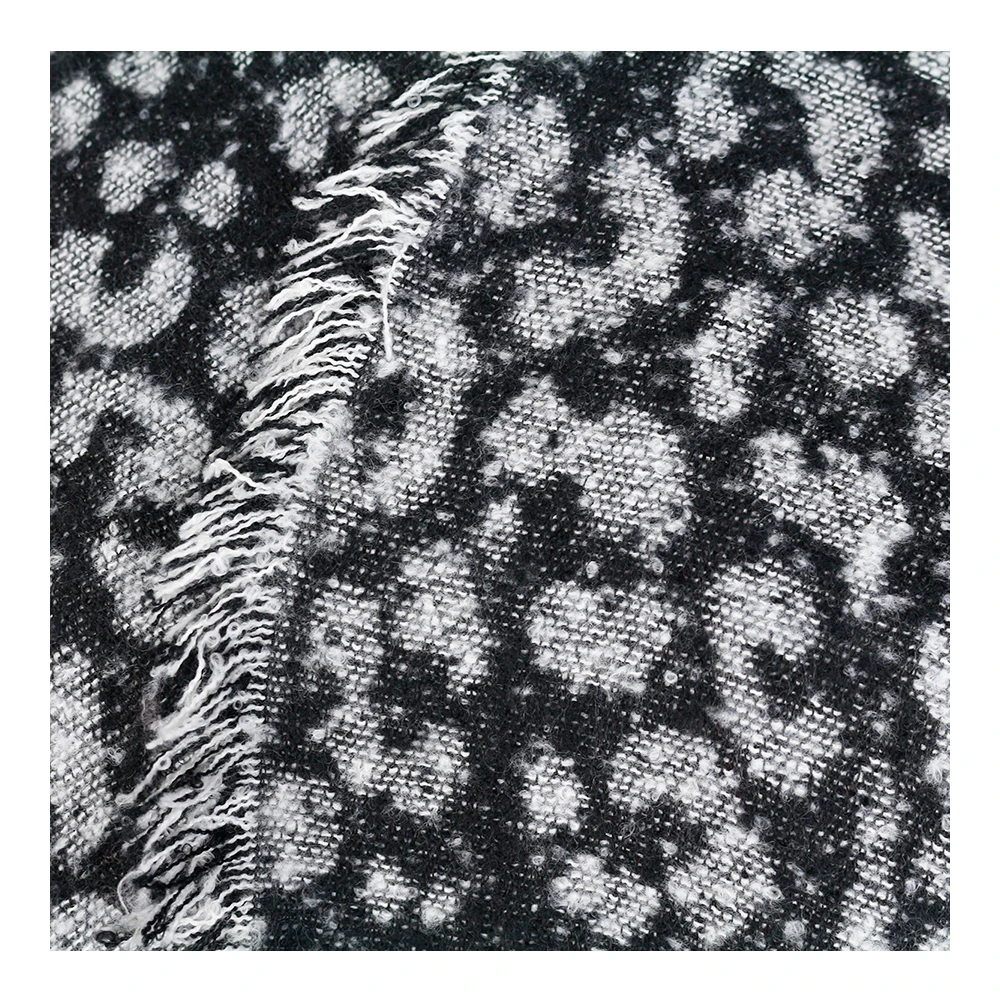 Леопардовый шарф Женский тканый палантин шали-петли пряжа роскошные длинные