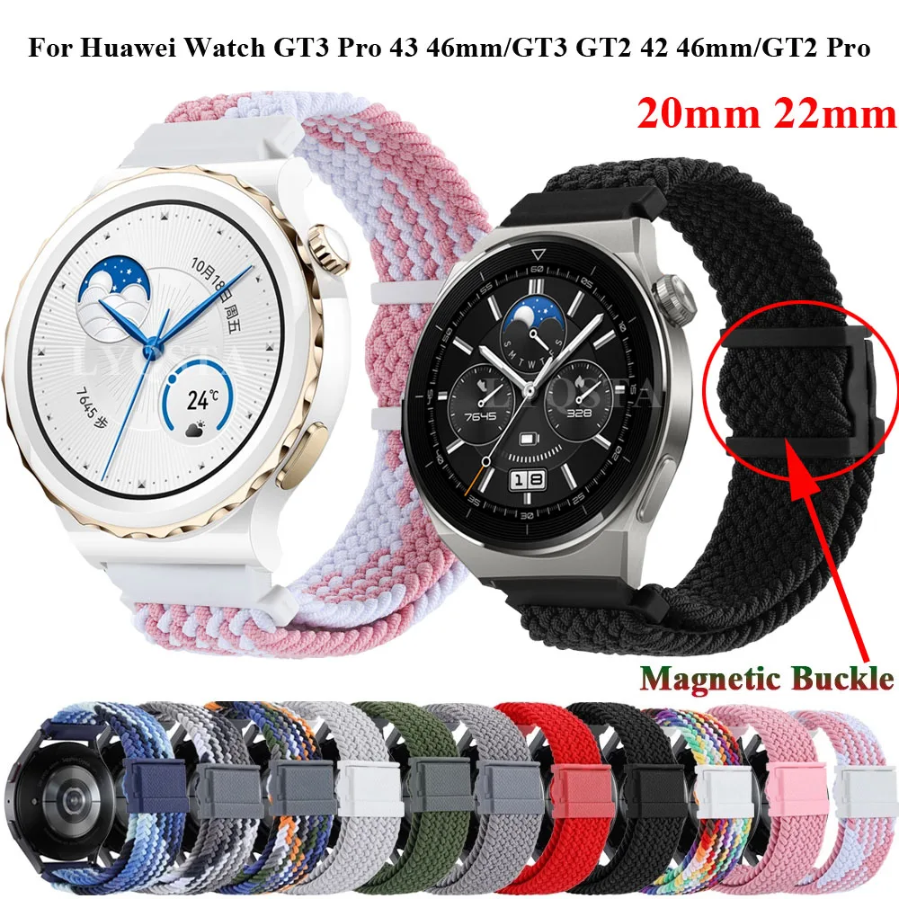 

22 20mm Bracelet For Huawei Watch GT 3 Pro 43mm 46mm/GT 2 Runner GT3 42mm 46mm Smartwatch Soft Nylon Strap For GT2 Pro Wristband