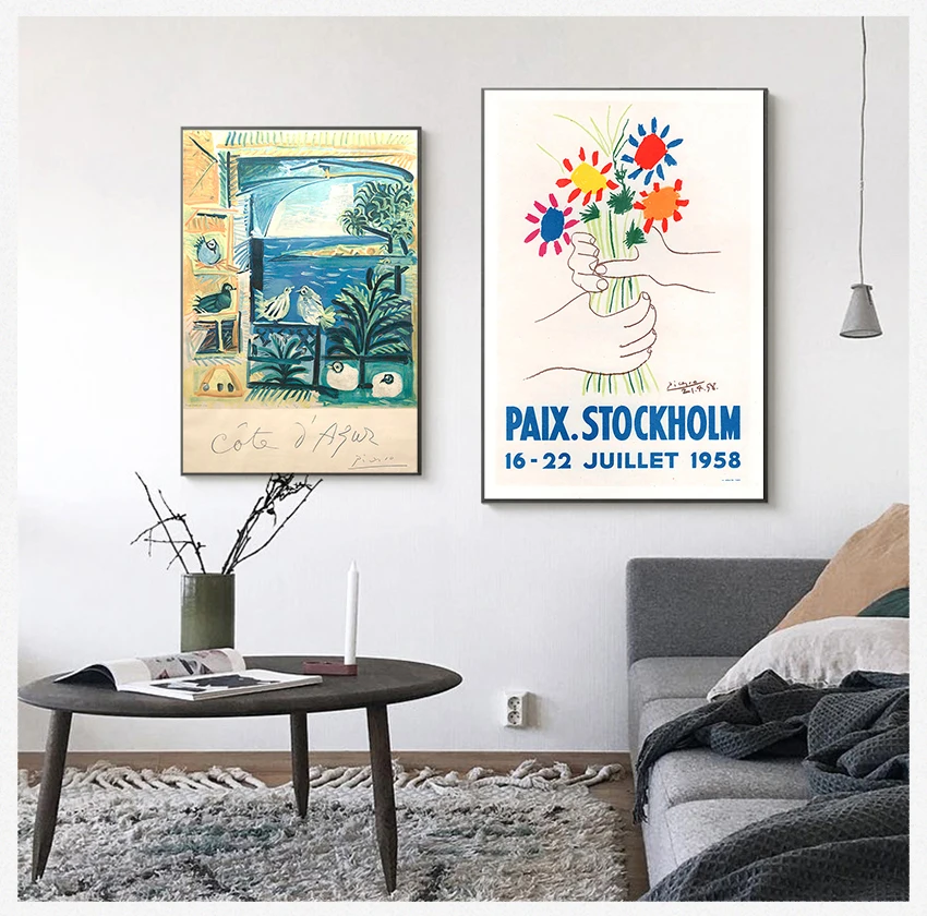 

Wall Art Canvas UNFRAME Picasso Poster Reprint Museum Abstract Print Modern