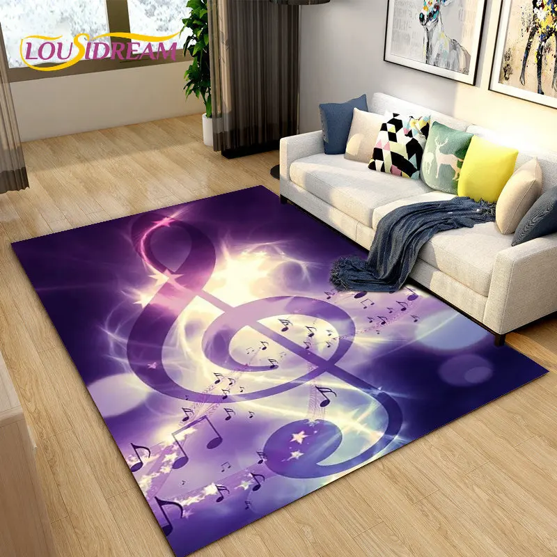 

3D Creative Music Notes Area Rug Large,Carpet Rug for Living Room Bedroom Sofa,Kitchen Bathroom Doormat Non-slip Floor Mat Gifts