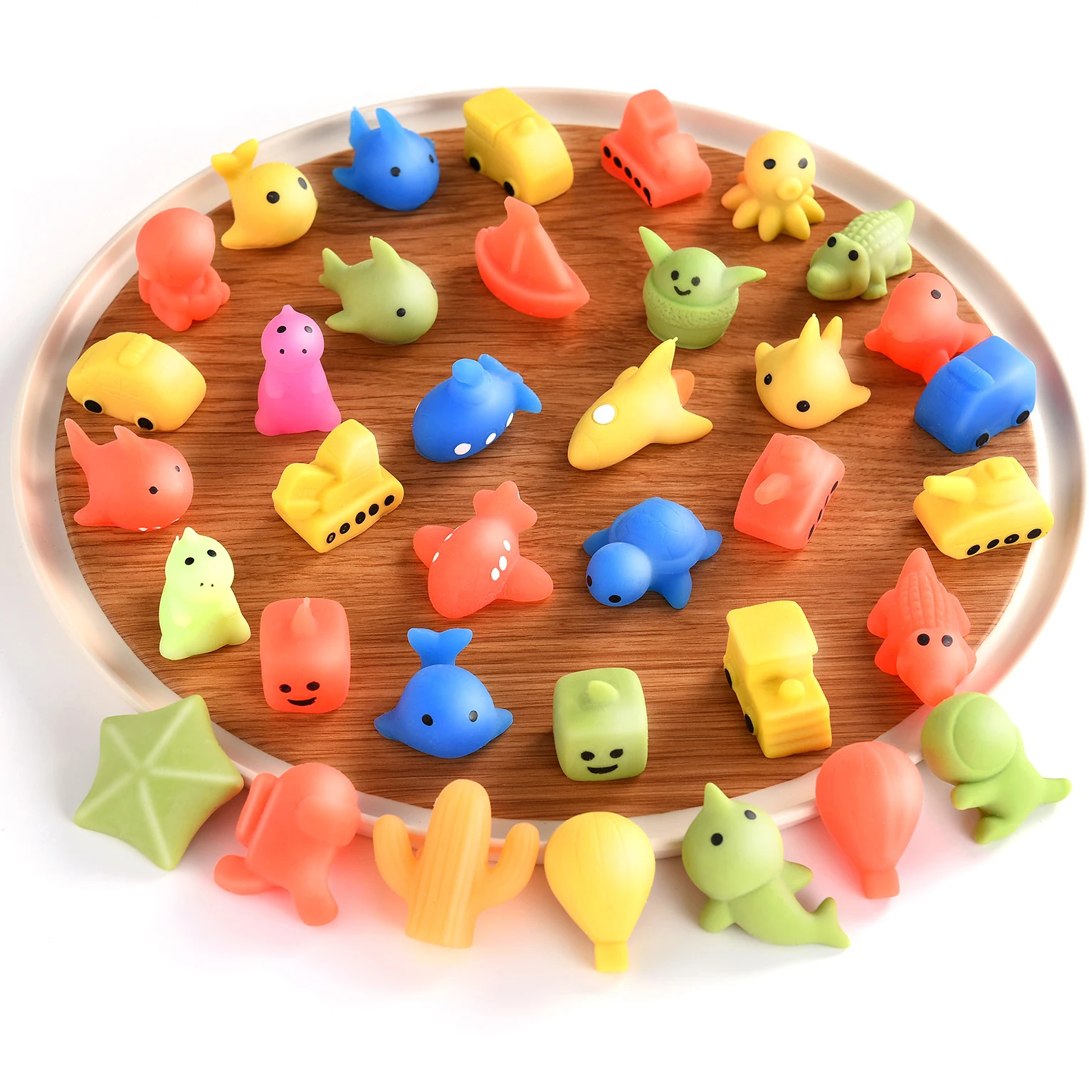 30pcs/Batch Cartoon Animation Marine Life Transport Tool Mixed With Children'S Decompression Toy Gift Batch Send Storage Bag enlarge
