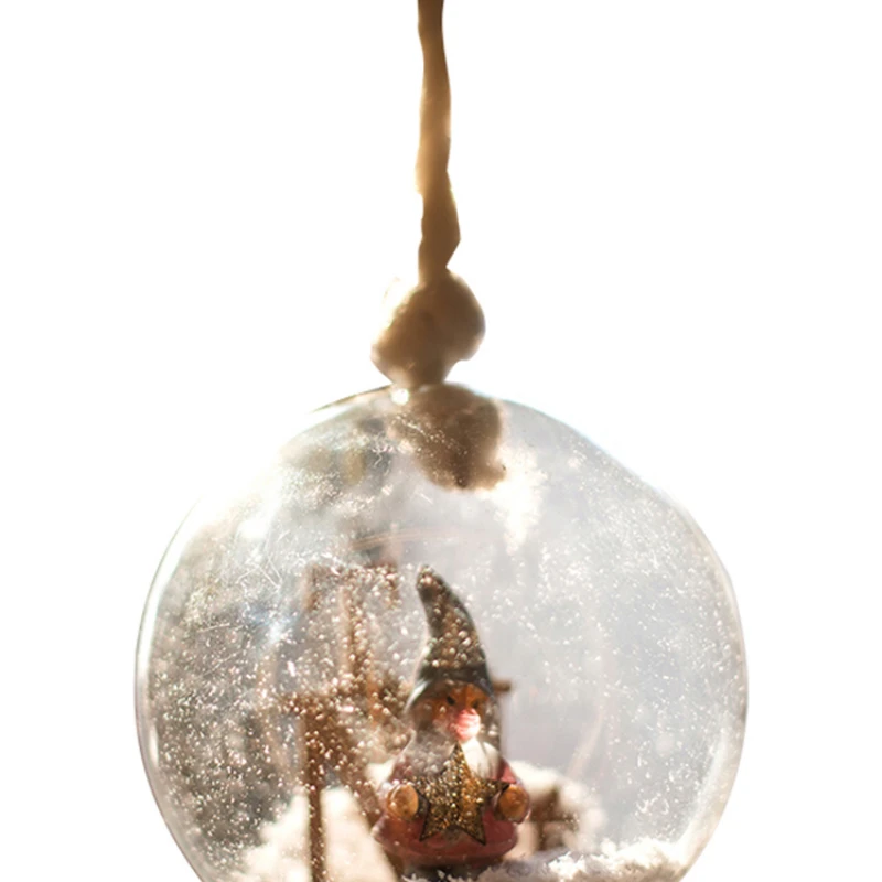 

Solid Wood Christmas Tree Pendant Ornament Hanging Ball Decoration Light Luxury Window Desktop Ins Girl Heart