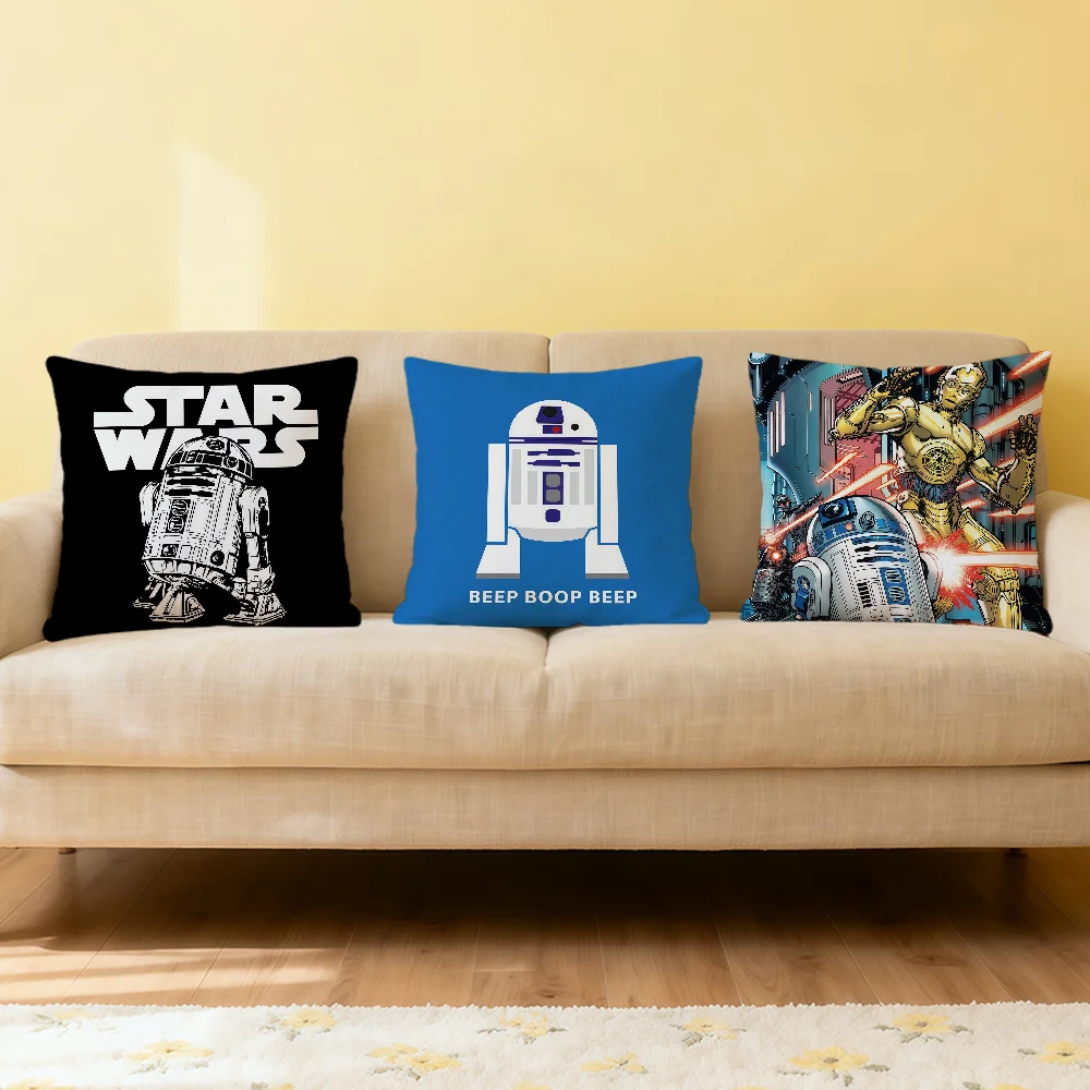 Фото Крутая декоративная наволочка с изображением R2-D2 из Star Wars для дивана, дома, гостиной, офиса, защитный чехол для подушки №4