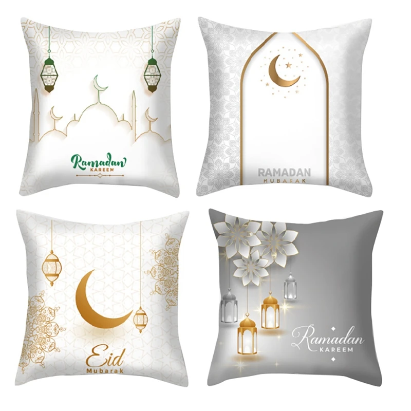 

Islamic Eid Mubarak Decoration Ramadan MUBARAK Cushion Cover Eid Mubarak Decor Muslim Party Favors Decorative Pillowcase