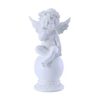 cherub statue praying and thinking cherub sculpture resin home ornaments pure white diy outdoor statues for garden patio yard