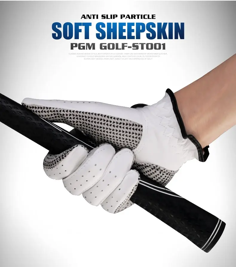 1PC Man Left or Right Hand Leather Golf Glove Slip-resistant Granules Microfiber Cloth Gloves Anti-skid Golf Training Gloves