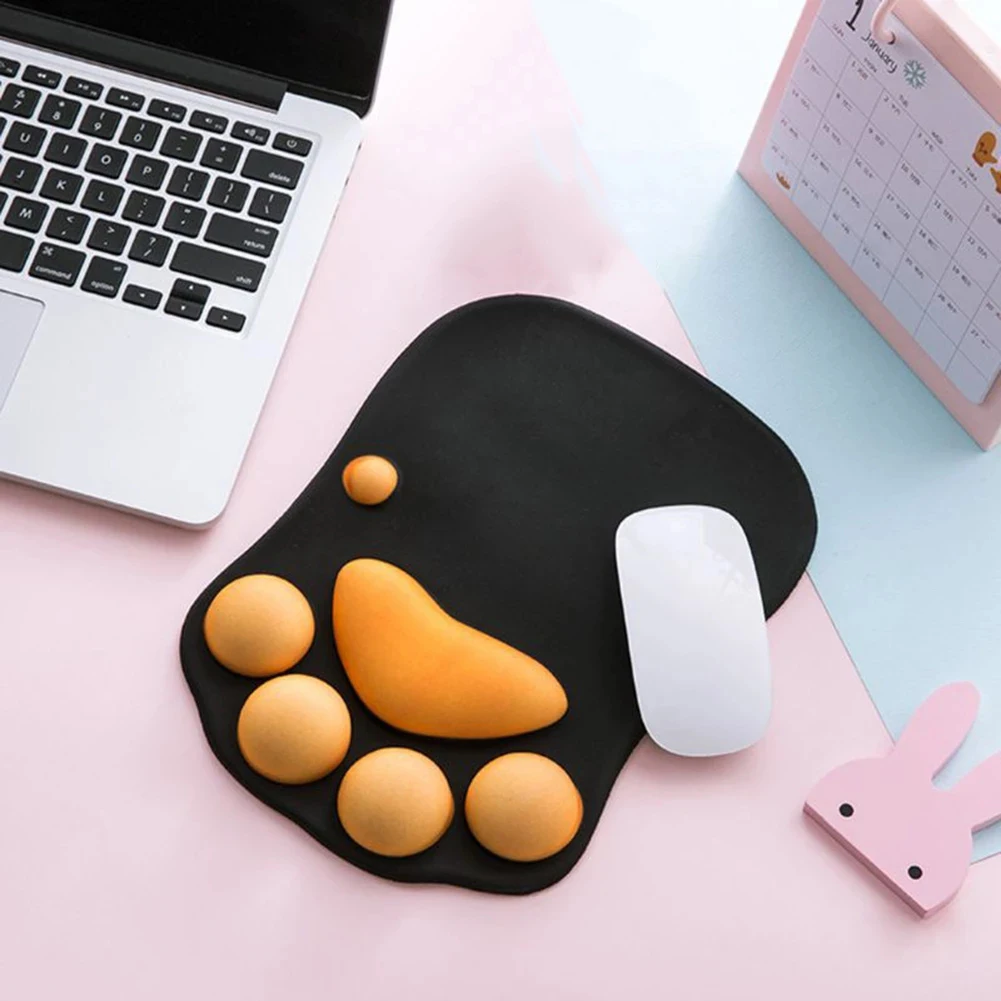 

3D Anime Mouse Pad Cute Cat Paw Mausepad Soft Silicone Laptop Mat Memory Foam Wrist Rests Cushions Pc Accessories Gamer Keyboard
