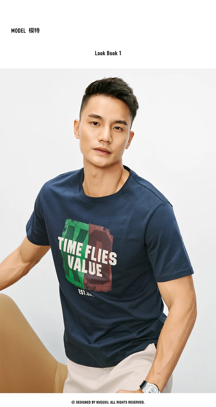 

B8422 Men's round neck Casual Short Sleeve T-Shirt.