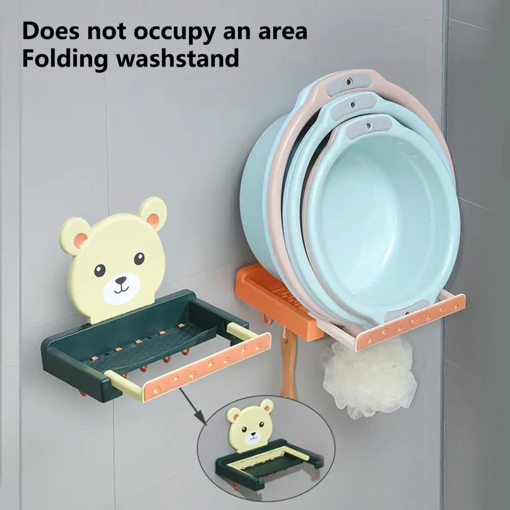 

Practical Wall-mounted Moisture-proof Bathroom Basin Storage Rack Display Shelf Foldable Washbasin Holder Household Supplies