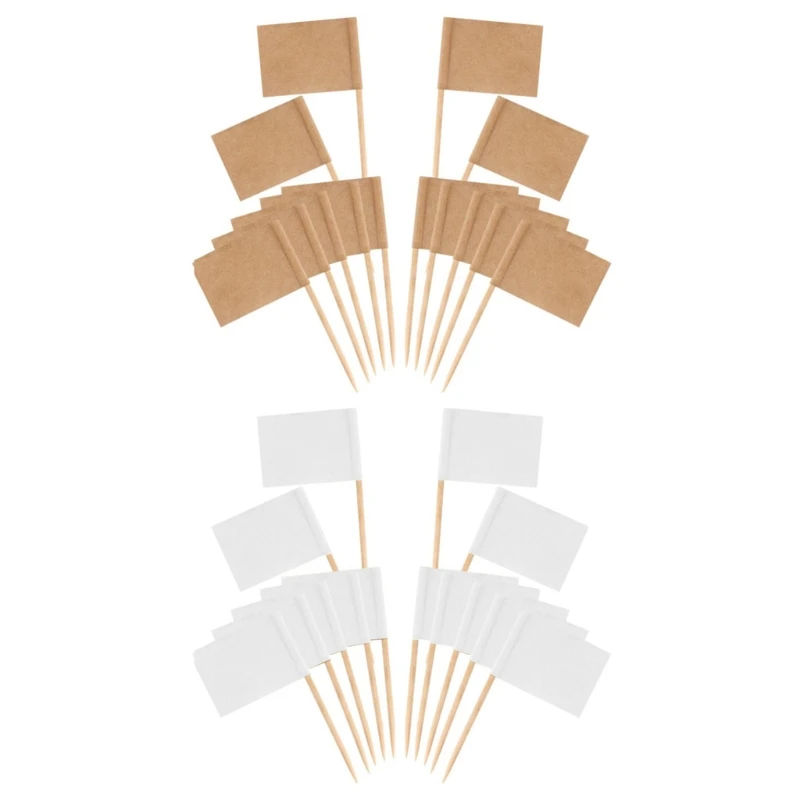 100 шт. пустые зубочистки флажки мини-этикетки для еды маркеры сыра кексы топперы