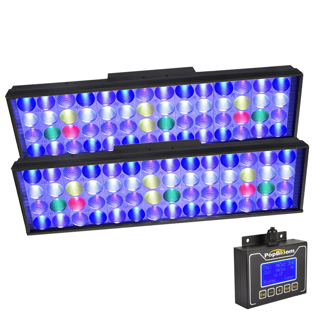 

PopBloom Reef Marine Led Aquarium Light Full Spectrum Aquarium Lamp for 60-240cm Reef Coral SPS LPS Saltwater Tank Lamp Turing40
