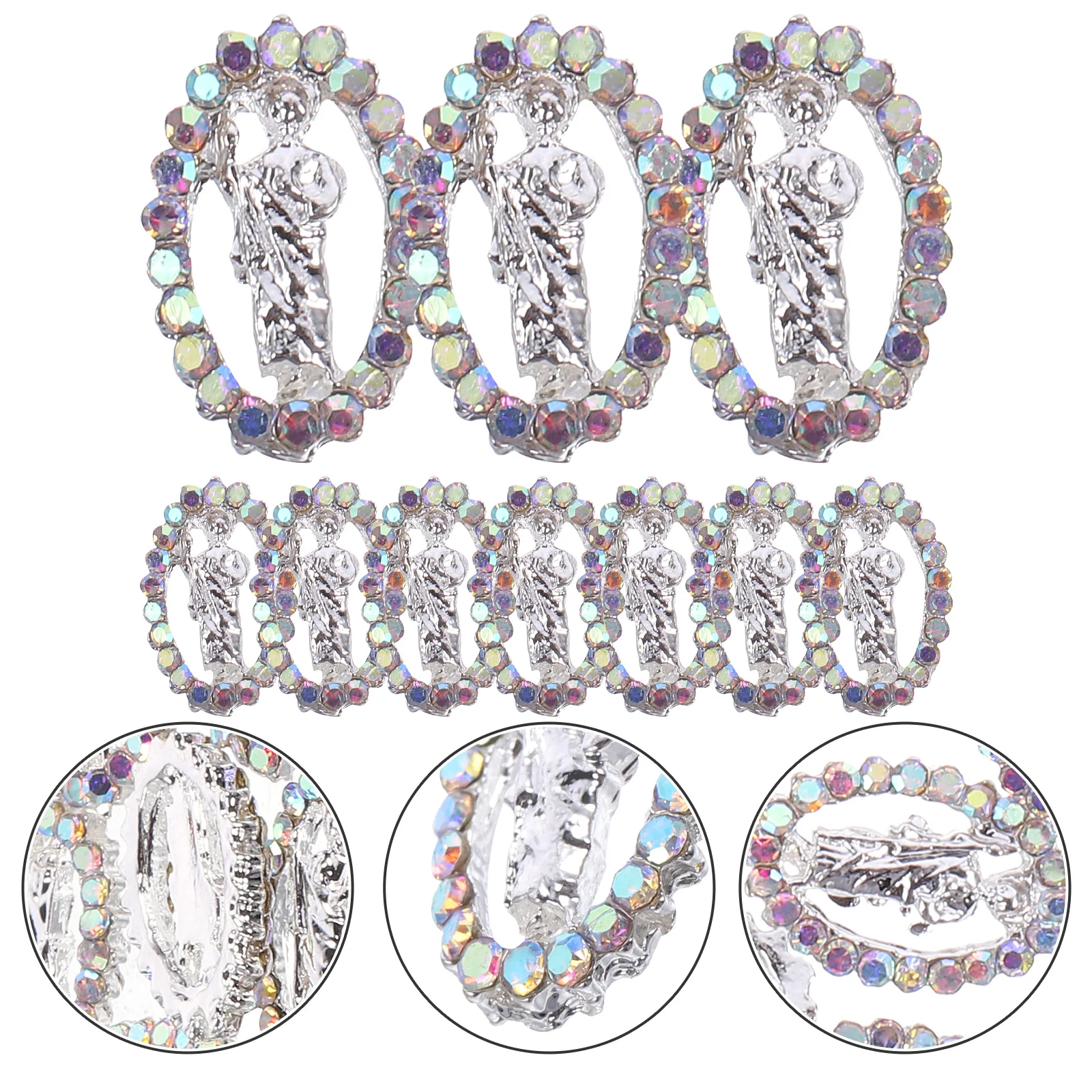 

12 Pcs Nail Decoration Charms Bathroom Decorations Jesus Decorative Decors Cut Paste