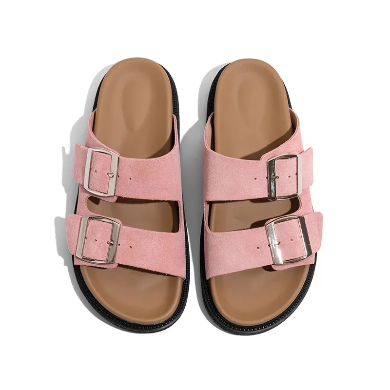 Женские туфли женские тапочки уличные низкие сланцы на платформе Мягкие Летние