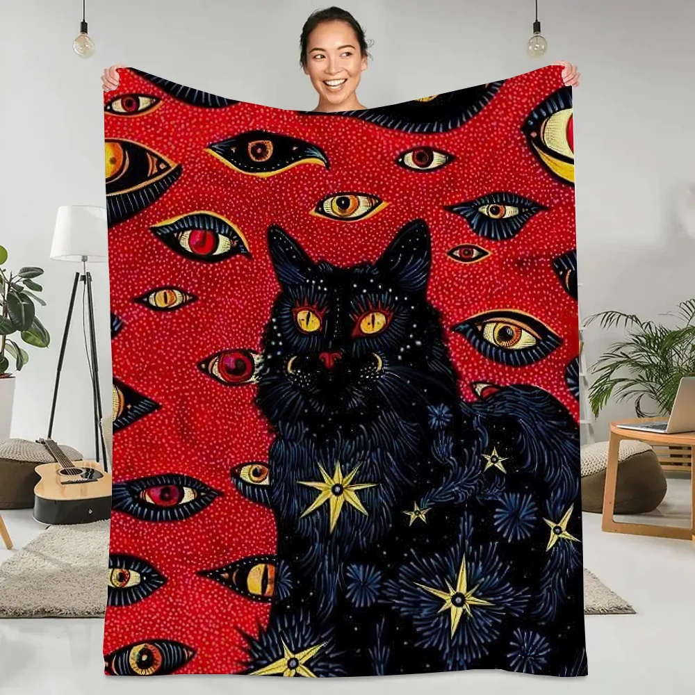 Одеяло из хлопкового флиса Laumango Cat мягкая коралловая ткань с клетчатым узором для