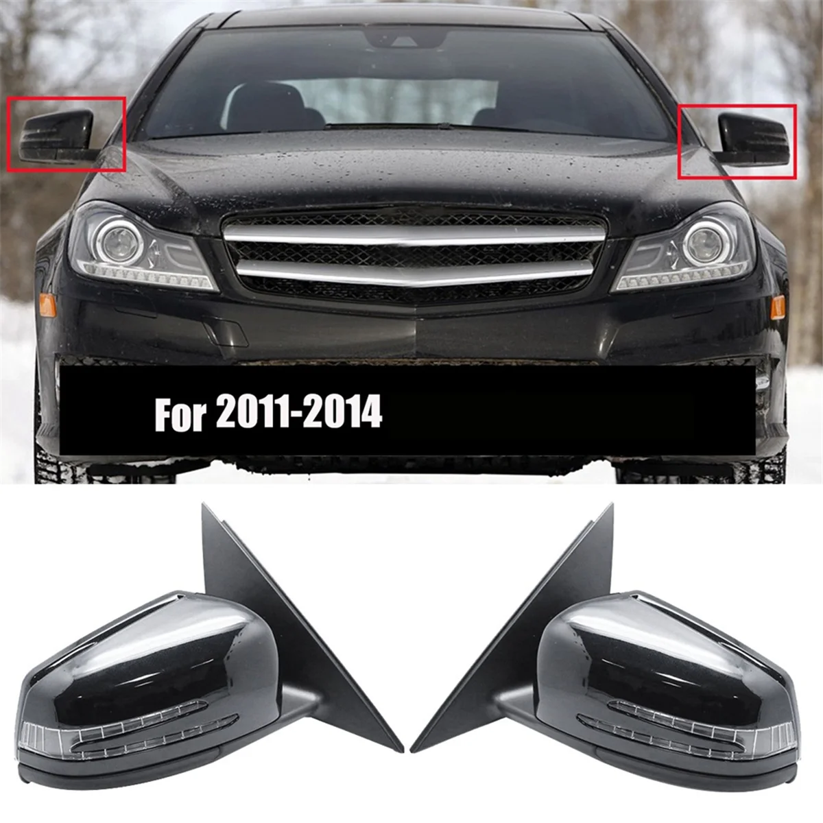 Дверь автомобиля складное зеркало заднего вида в сборе для W204 C-Class C200 C250 C300 C350 C63