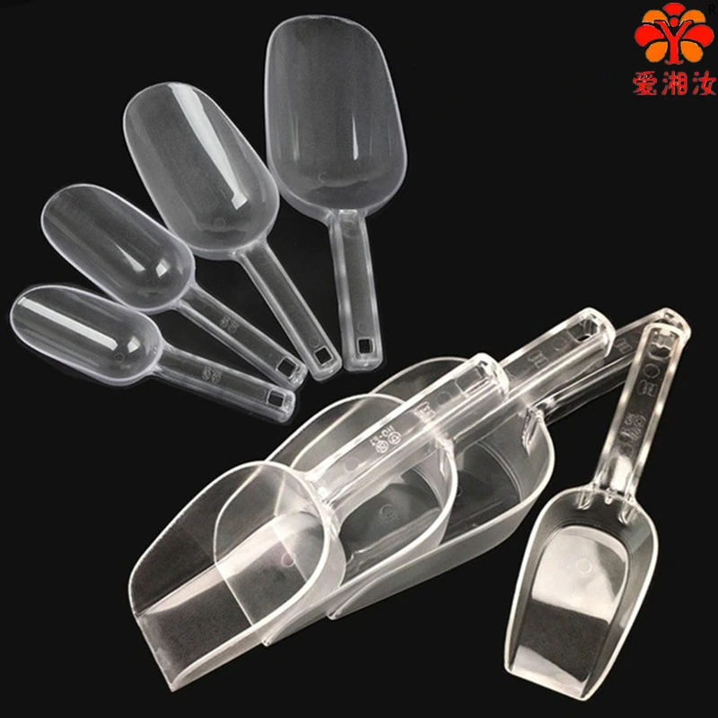 

Aixiangru Acrylic Ice Shovel Square Corner Food Shovel Kitchen Accessories Bar Tools Round Mouth PC Transparency Home Gadgets