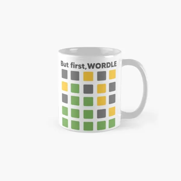 

But First Wordle Funny Wordle Word Game Mug Simple Handle Round Printed Image Picture Gifts Coffee Tea Cup Photo Design