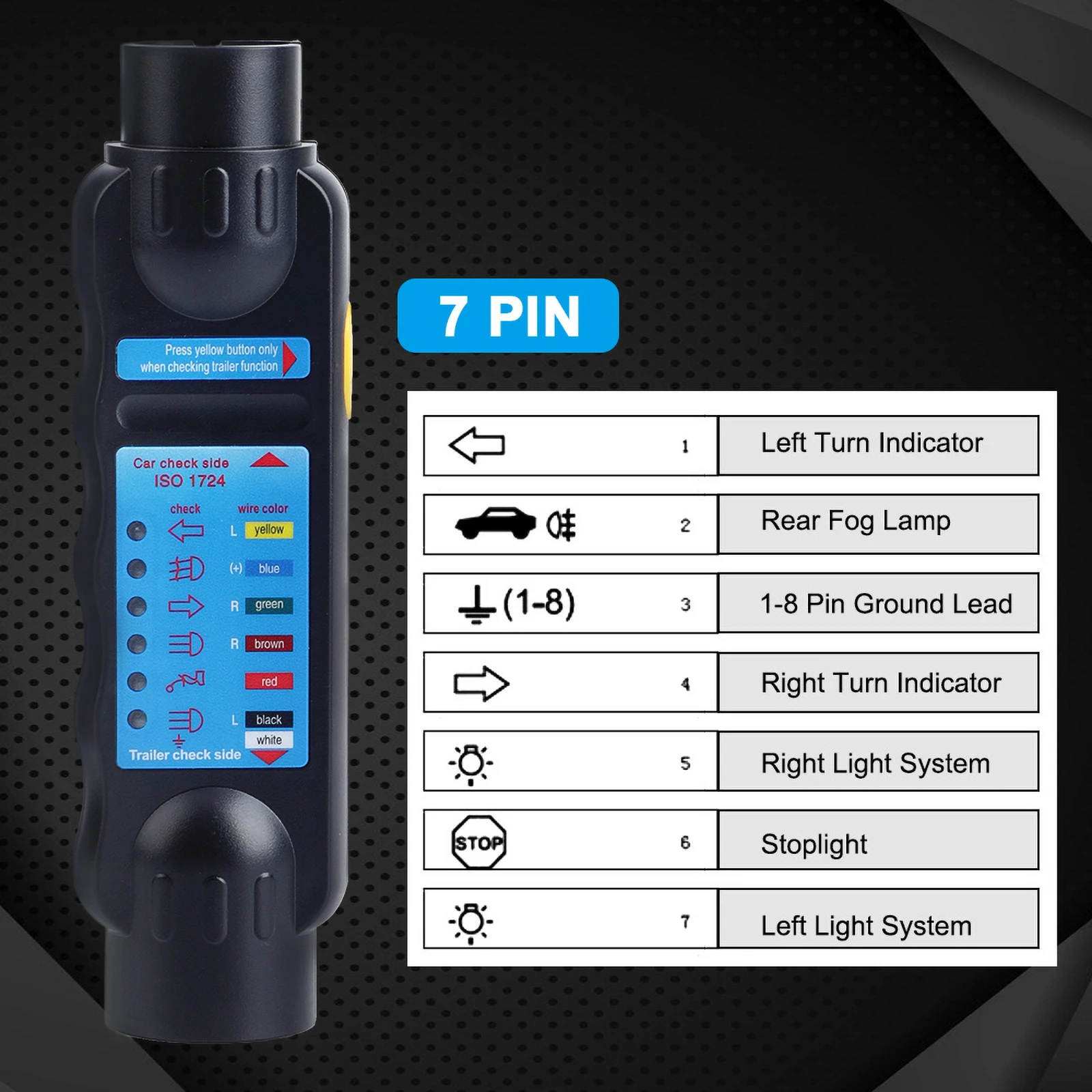 7 Pin трейлер Разъем тестер Towbar разъем диагностические инструменты 12V караван