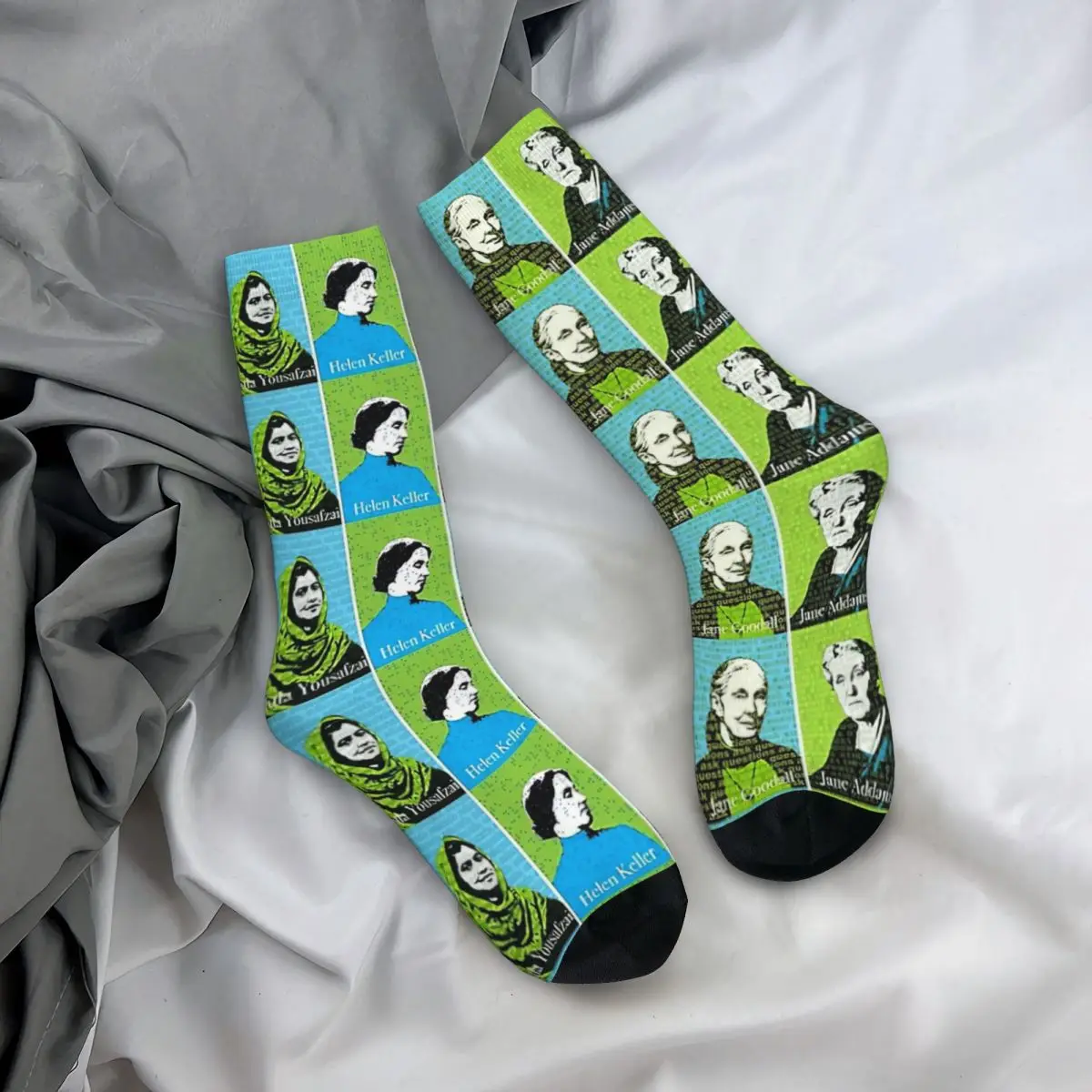 Feminist Blue And Green Adult Socks,Unisex socks,men Socks women Socks