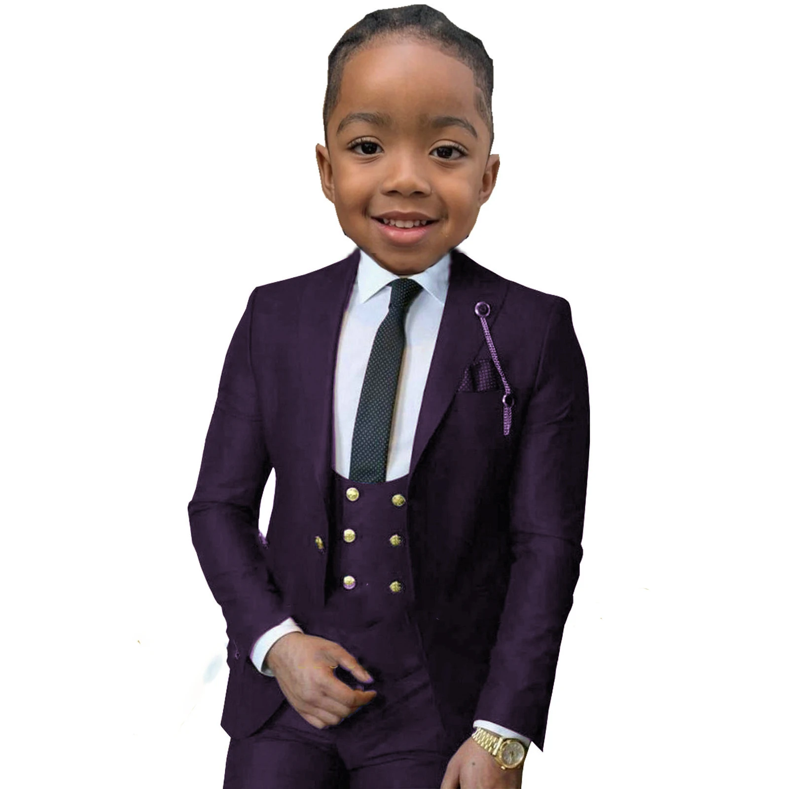 

Dark Green Suit For Kids Children Attire Wedding Formal Wear Birthday Party Boy Casual Blazer 3 Pieces Solid Color Jacket Pant