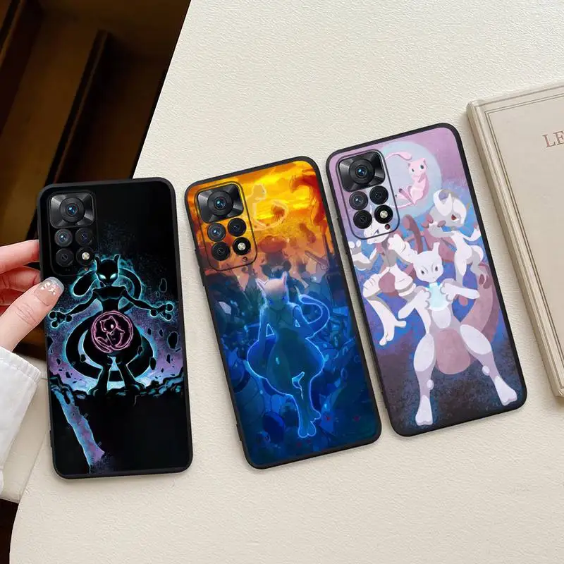 Купи Cartoon Pokemon Mewtwo Phone Case For Redmi Note 11E 11S 11 10 9 Pro 9A K20 K30 K40 Soft Silicone Cover за 120 рублей в магазине AliExpress