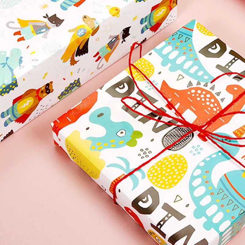 Kids Birthday Gift Wrapping Paper Dinosaur Wrapping Paper
