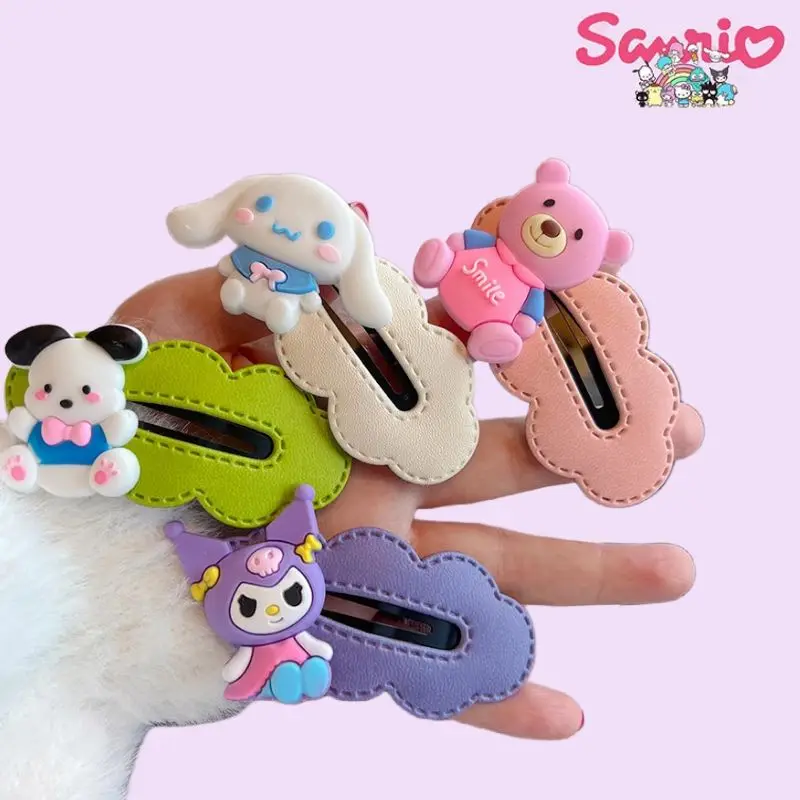 

5pcs The New Sanrio Cartoon Hair Clip Anime Kuromi Cute Girl Fresh BB Clip Cinnamoroll Pochacco Hairpins for Hair Women