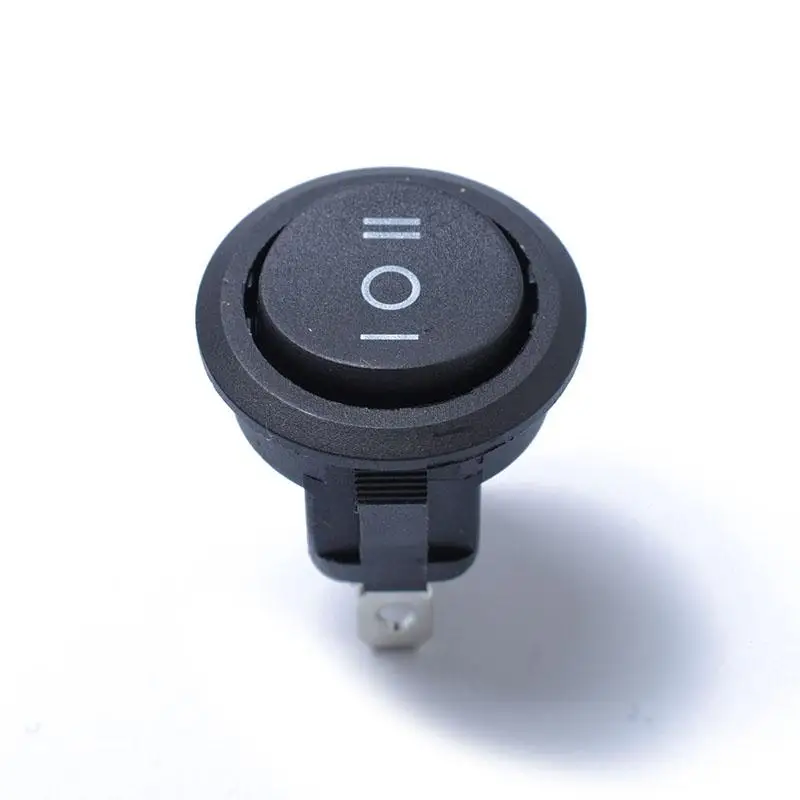 

5pcs/set 23mm Round Black 3 Pin 10A/125V 6A/250V AC 3 Position Spdt ON-OFF-ON Rocker Switch Snap-in