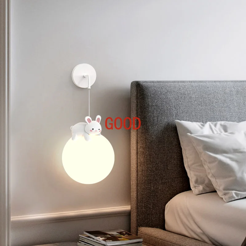 Современный кремовый стиль настенный светильник для спальни милый мультяшный с