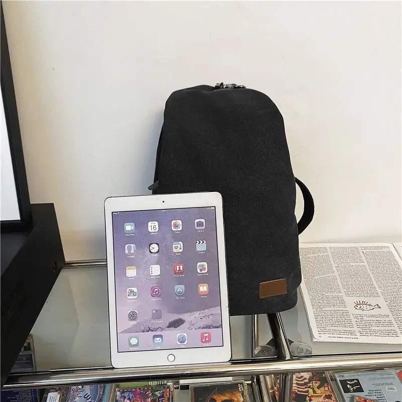 Canvas Chest Bag Men Wemen Vintage Large Capacity Casual Travel Backpack Leisure Rucksack Crossbody Satchel Shoulder Bucket Bag