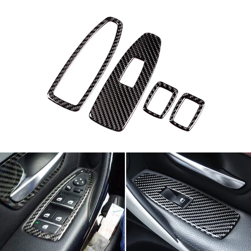 

Real Carbon Fiber Car Interior Window Lift Switch Button Cover Trim For BMW 3 4 Series F30 F32 2013 2014 2015 2016 2017 2018