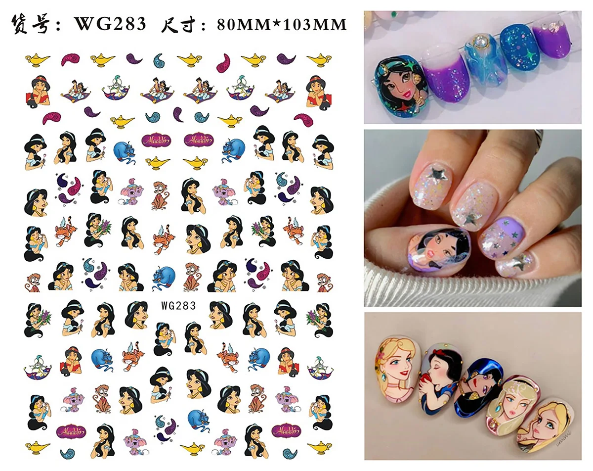 

Disney Princess Collection Nail Stickers Nail Decals Cartoon Mickey Mouse Nail Art Decoration Nail Supplies Sliders for Nails