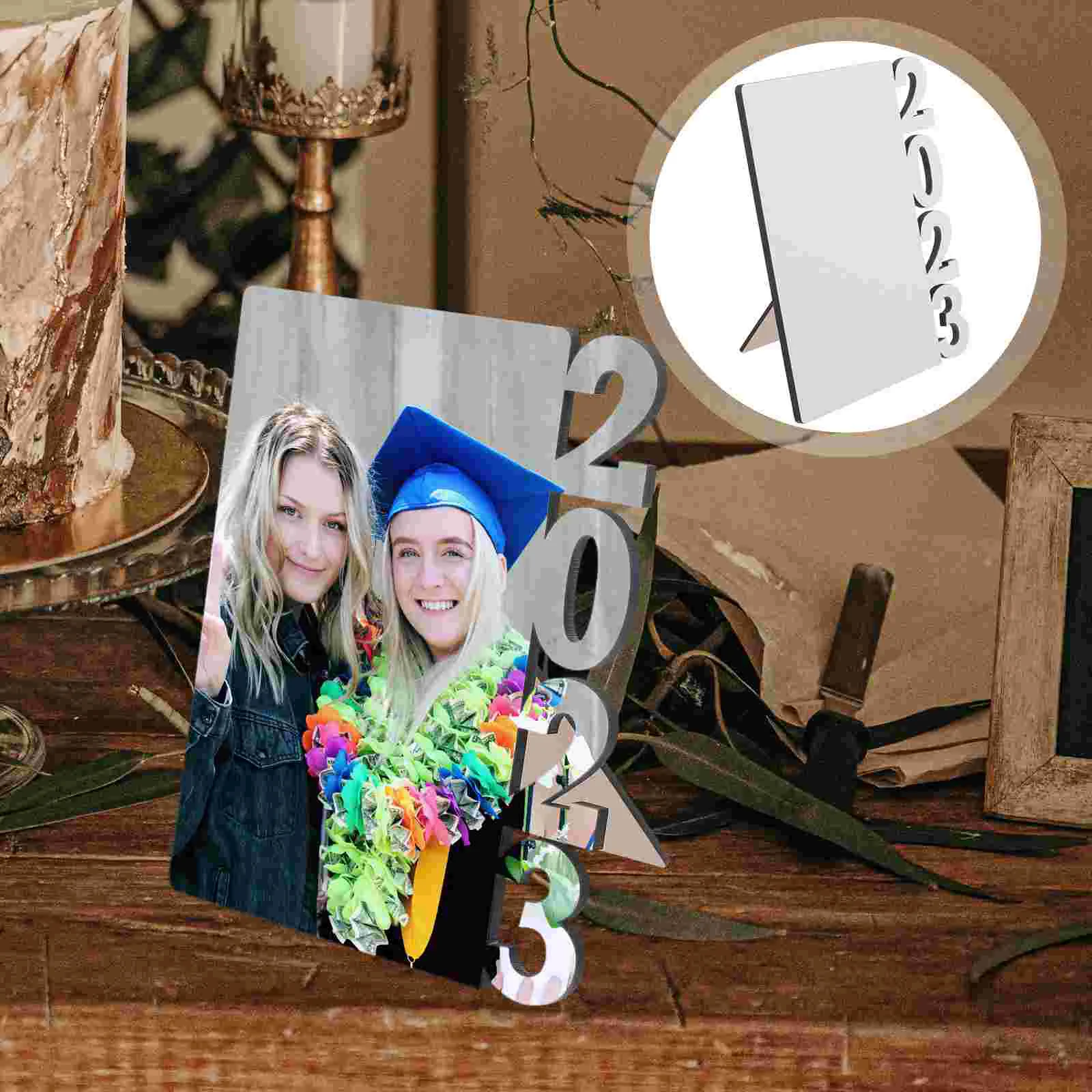 

Photo Frame Grad Ornament Dinning Table Decor Blank Party Decoration MDF DIY Graduation Decor Mother Table Decorations