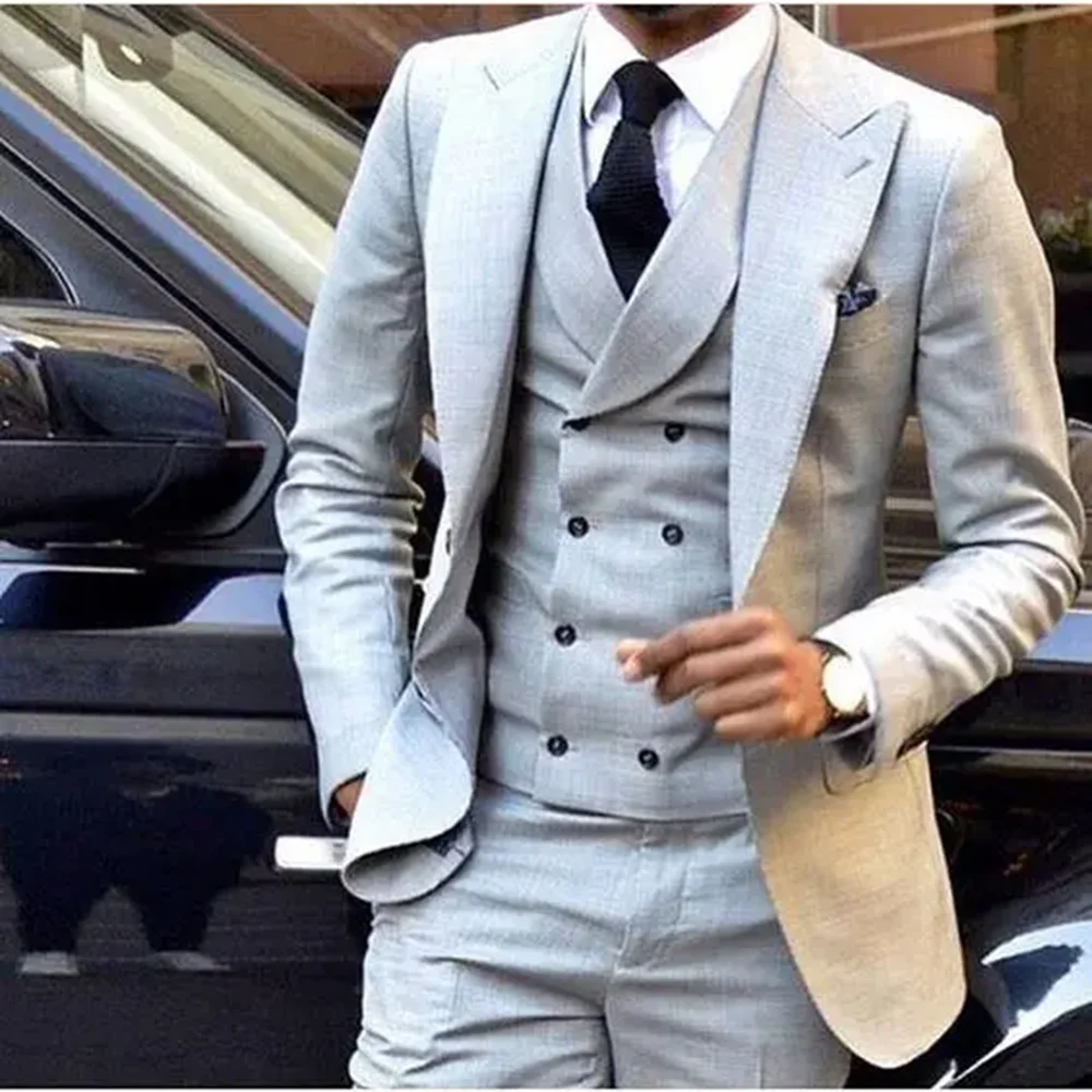 

Handsome Groomsmen One Button Groom 2023 New Tuxedos Peak Lapel Men Suits Wedding Dinner Man Blazer (Jacket+Pants+Tie+Vest)