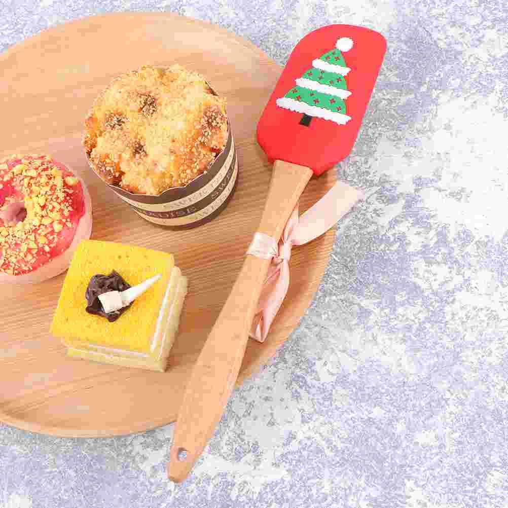

3 Pcs Christmas Scraper Mixing Butter Cream Spatula Silicone Turner Non Stick Pan