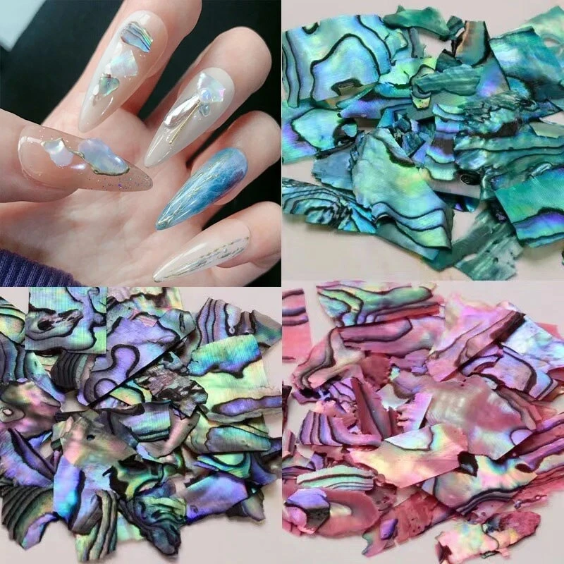 

Irregular Nails Abalone Slice Color-changing Natural Sea Shell Stone Fragment Texture Nail Art Paillette Decoration DIY Manicure