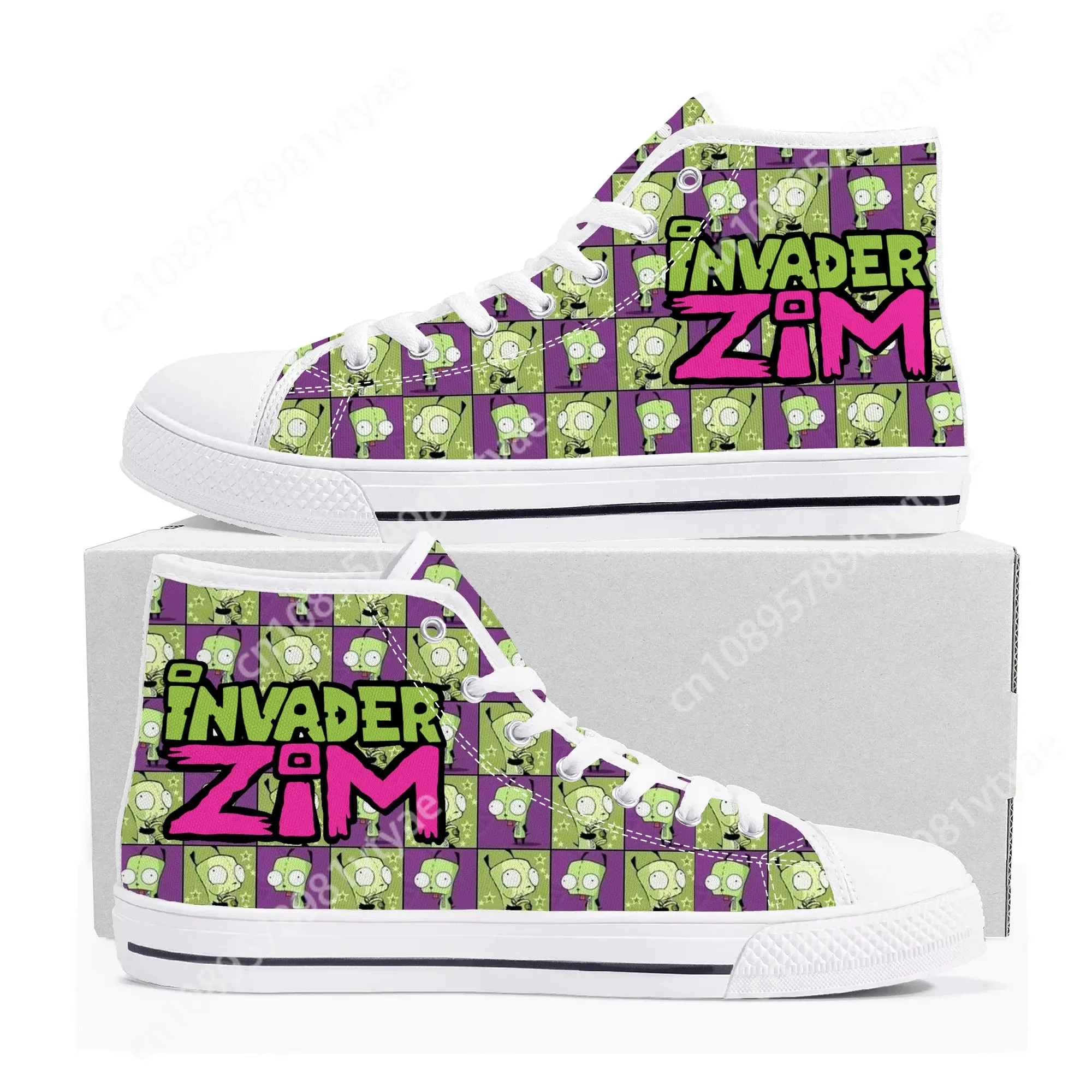 Хит продаж высокие кроссовки с мультипликационным принтом мужские и женские