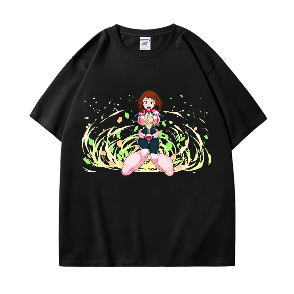 

Anime My Hero Academia T Shirt Japanese Manga Ochaco Uraraka Print T-shirts Unisex Fashion Casual Oversized T-shirt Streetwear