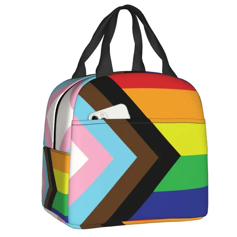 

Gay Pride Rainbow Flag LGBTQ Thermal Insulated Lunch Bag LGBT Lesbian Bisexual Portable Lunch Tote for Outdoor Storage Food Box