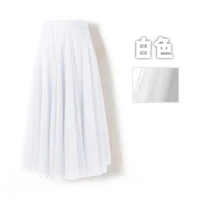 mesh fairy skirt women 2022 new fashion solid color sweet mid length a line pleated skirt loose casual slimming skirt
