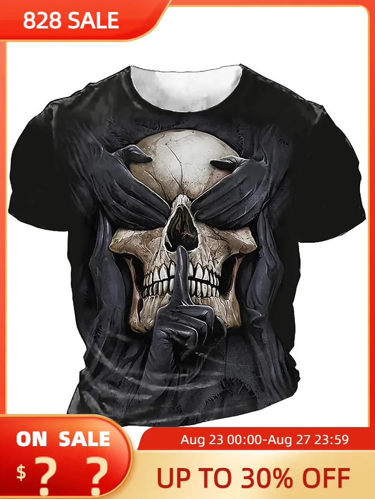 

Men's Horror Skull T Shirt 3d Print Skull T Shirts For Men Death Short Sleeve Oversized Tops Tee Shirt Men Clothing 6xl Camiseta