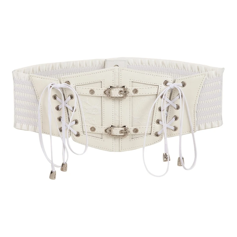 

Sexy Lace Wide Lace Up Corset White Waist Belt Underbust Bustier DropShip