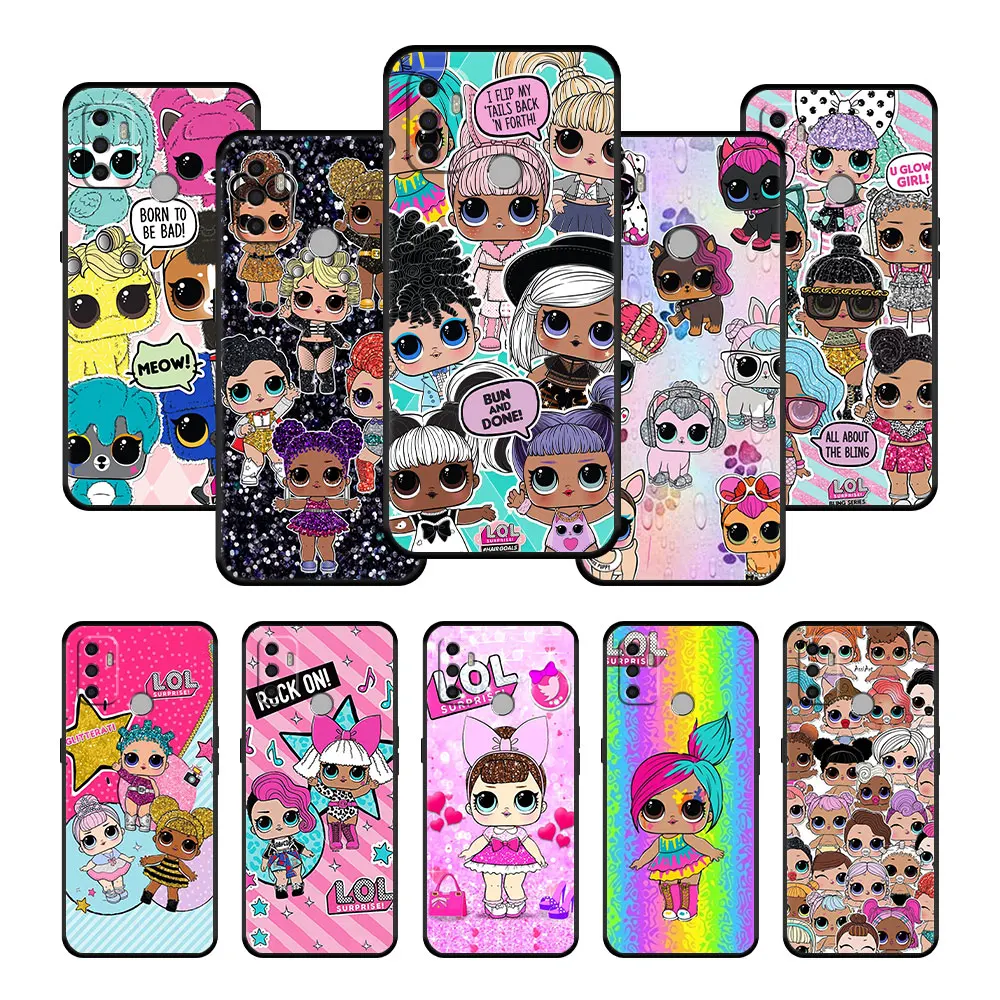 

Matte Shell LOL Surprise Cartoon Case Coque for Oppo A93 A15 A53 A74 A9 A5 A16 F19 A5s A12 A52 A93 A3s A54 A31 A12e Black Cell