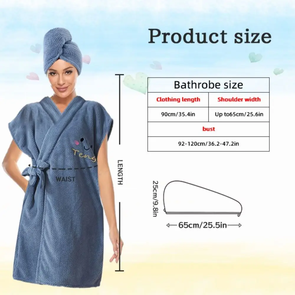 Женская банная юбка и шапочки для волос мягкое Впитывающее банное полотенце 2 шт.