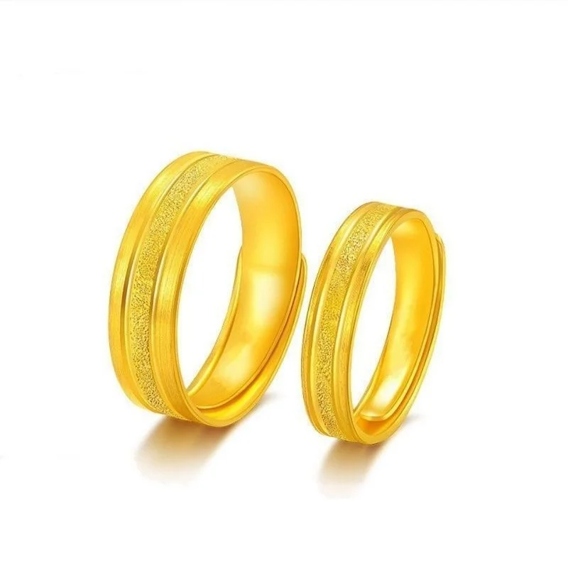 

Hong Kong Pure Women Versatile Copy 100% Real Gold 24k Aggressive Male Adjustable Couple Ring Gift Jewelry For women's Gifts