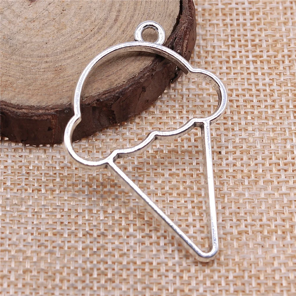 

50pcs 46x32mm Ice Cream Metal Frame Charm DIY Antique Silver Color Antique Bronze Color For Jewelry Making
